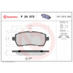 Piduriklotsi komplekt, ketaspidur BREMBO P 24 072