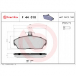 Piduriklotsi komplekt, ketaspidur BREMBO P 44 010