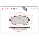Piduriklotsi komplekt, ketaspidur BREMBO P 44 011