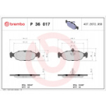 Piduriklotsi komplekt, ketaspidur BREMBO P 36 017