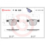 Piduriklotsi komplekt, ketaspidur BREMBO P 06 026