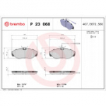 Piduriklotsi komplekt, ketaspidur BREMBO P 23 068