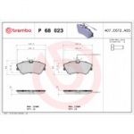 Piduriklotsi komplekt, ketaspidur BREMBO P 68 023