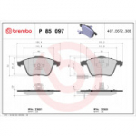 Piduriklotsi komplekt, ketaspidur BREMBO P 85 097