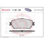 Piduriklotsi komplekt, ketaspidur BREMBO P 83 105