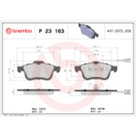 Piduriklotsi komplekt, ketaspidur BREMBO P 23 163