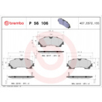 Piduriklotsi komplekt, ketaspidur BREMBO P 56 106