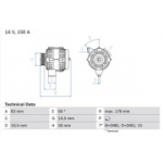 Generaator BOSCH 0 986 041 550