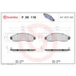 Piduriklotsi komplekt, ketaspidur BREMBO P 56 118