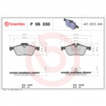 Piduriklotsi komplekt, ketaspidur BREMBO P 06 030
