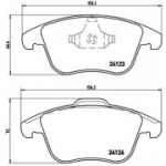 Piduriklotsi komplekt, ketaspidur BREMBO P 24 076