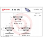 Piduriklotsi komplekt, ketaspidur BREMBO P 59 083
