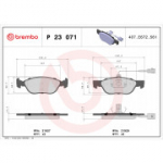 Piduriklotsi komplekt, ketaspidur BREMBO P 23 071