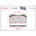 Piduriklotsi komplekt, ketaspidur BREMBO P 11 023