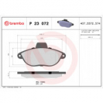 Piduriklotsi komplekt, ketaspidur BREMBO P 23 072