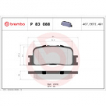 Piduriklotsi komplekt, ketaspidur BREMBO P 83 088