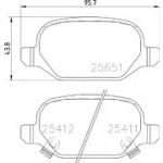 Piduriklotsi komplekt, ketaspidur BREMBO P 23 151