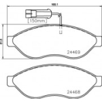 Piduriklotsi komplekt, ketaspidur BREMBO P 23 144