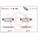 Piduriklotsi komplekt, ketaspidur BREMBO P 06 035