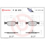 Piduriklotsi komplekt, ketaspidur BREMBO P 23 073