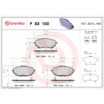 Piduriklotsi komplekt, ketaspidur BREMBO P 83 150