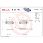 Piduriklotsi komplekt, ketaspidur BREMBO P 23 152