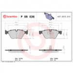 Piduriklotsi komplekt, ketaspidur BREMBO P 06 036