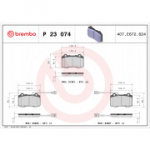 Piduriklotsi komplekt, ketaspidur BREMBO P 23 074