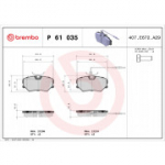 Piduriklotsi komplekt, ketaspidur BREMBO P 61 035
