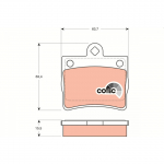 Piduriklotsi komplekt, ketaspidur TRW GDB1283