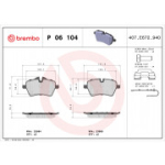 Piduriklotsi komplekt,ketaspidur BREMBO P 06 104