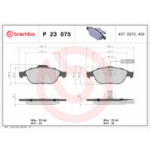 Piduriklotsi komplekt, ketaspidur BREMBO P 23 075
