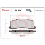 Piduriklotsi komplekt, ketaspidur BREMBO P 83 030