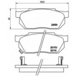 Piduriklotsi komplekt, ketaspidur BREMBO P 28 008
