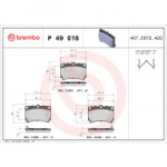 Piduriklotsi komplekt, ketaspidur BREMBO P 49 016