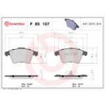 Piduriklotsi komplekt, ketaspidur BREMBO P 85 107