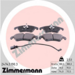Piduriklotsi komplekt, ketaspidur ZIMMERMANN 24743.190.3