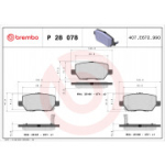 Piduriklotsi komplekt, ketaspidur BREMBO P 28 078