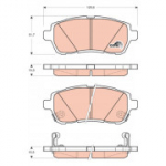 Piduriklotsi komplekt, ketaspidur TRW GDB3437