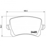 Piduriklotsi komplekt, ketaspidur BREMBO P 85 108