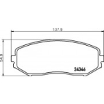 Piduriklotsi komplekt, ketaspidur HELLA 8DB 355 012-351
