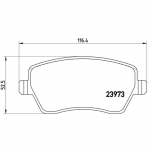 Piduriklotsi komplekt, ketaspidur BREMBO P 68 033