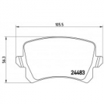 Piduriklotsi komplekt, ketaspidur BREMBO P 85 109