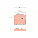 Piduriklotsi komplekt, ketaspidur TRW GDB1334