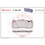 Piduriklotsi komplekt, ketaspidur BREMBO P 06 041