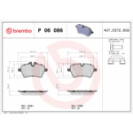 Piduriklotsi komplekt, ketaspidur BREMBO P 06 086