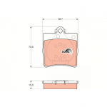Piduriklotsi komplekt, ketaspidur TRW GDB1335