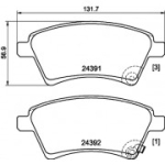Piduriklotsi komplekt, ketaspidur HELLA 8DB 355 012-511