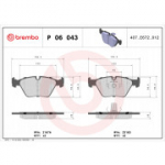 Piduriklotsi komplekt, ketaspidur BREMBO P 06 043