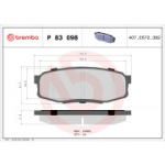 Piduriklotsi komplekt, ketaspidur BREMBO P 83 098